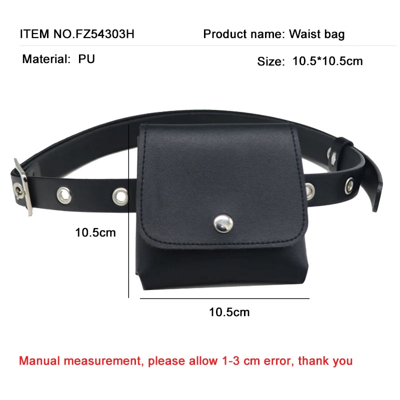 Spring Women Waist Pack PU Fanny Pack Women's Gift Belt Bag Crossbody Chain Bags