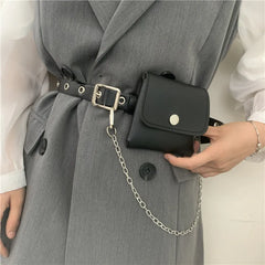 Spring Women Waist Pack PU Fanny Pack Women's Gift Belt Bag Crossbody Chain Bags