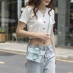 Summer Transparent Square Sling Bag PVC Shoulder Bag Sweet Lady Bag