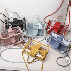 Summer Transparent Square Sling Bag PVC Shoulder Bag Sweet Lady Bag