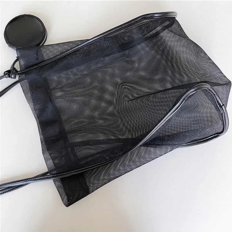Hollow Out Women's Shoulder Bag Large Capacity Tote Bag for Ladies Casual Beach