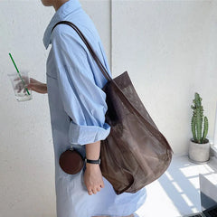 Hollow Out Women's Shoulder Bag Large Capacity Tote Bag for Ladies Casual Beach