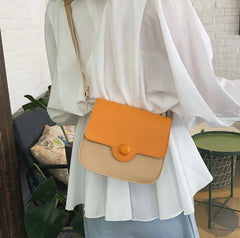 Spring Summer Ins Saddle Bag Lady PU Leather Shoulder Bag Small Flap Purse