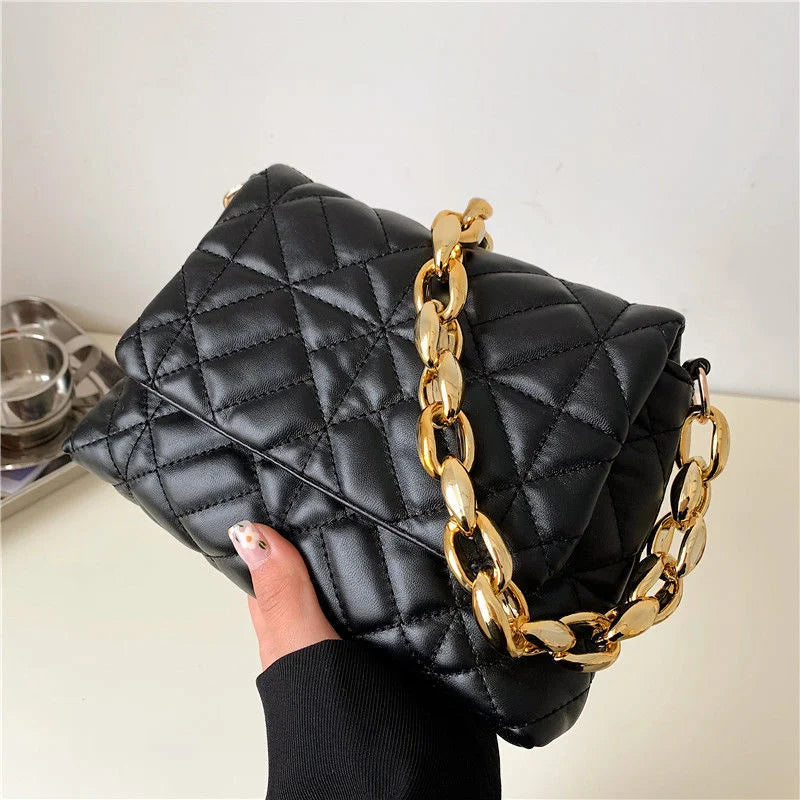 Spring Summer Lingge Small Bags Retro Women's Bags Portable Chain Bag
