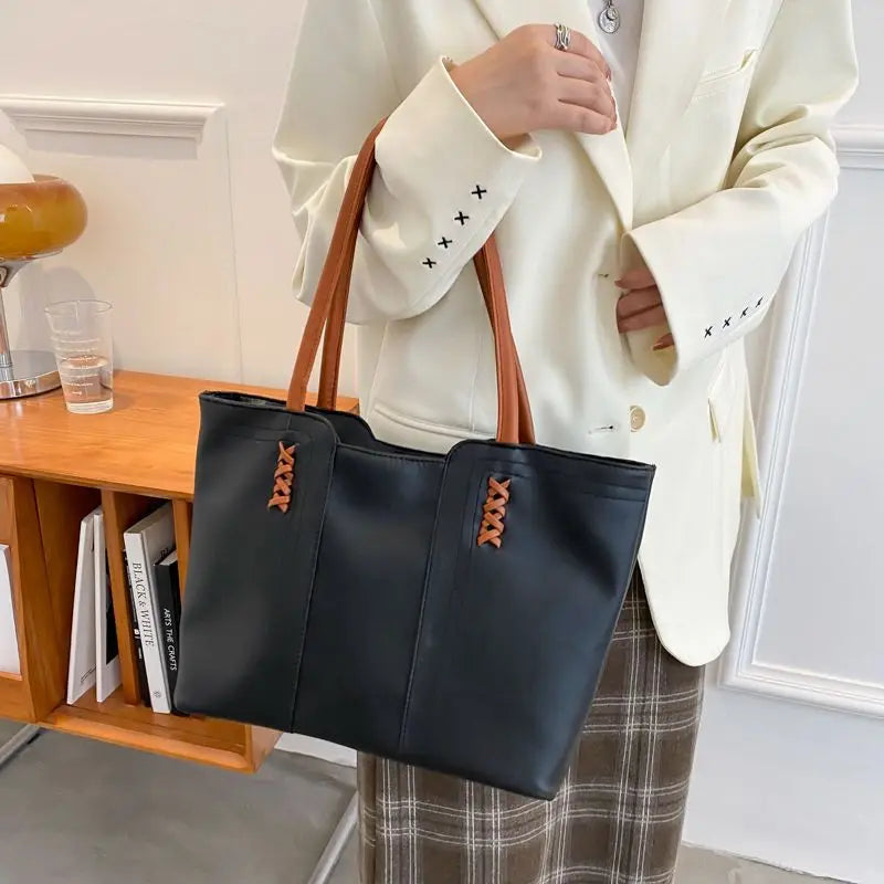 Spring Underarm Shoulder Bags for Women PU Leather Large Capacity Totes