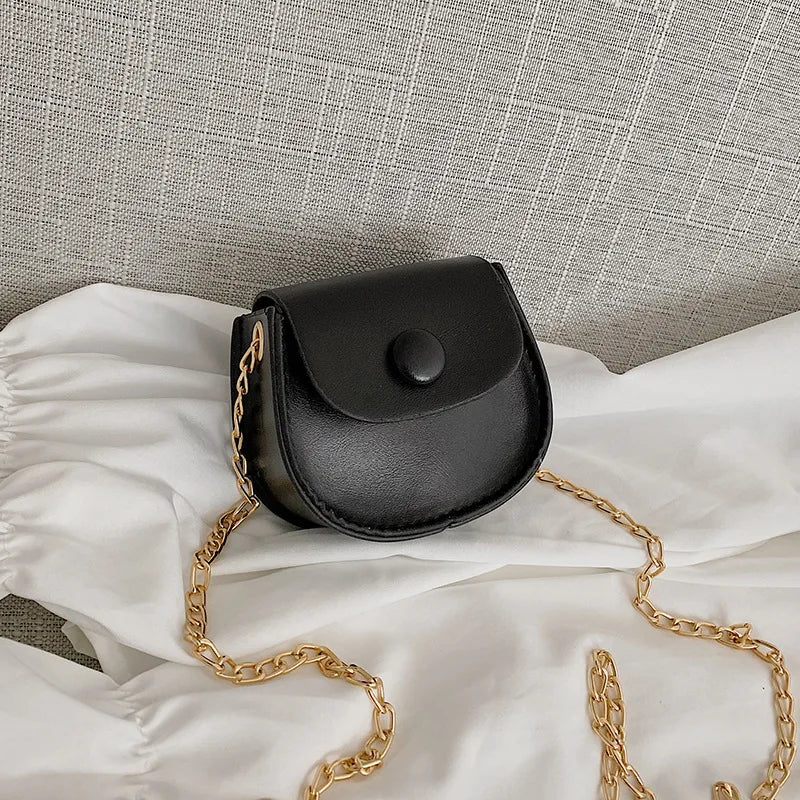 Girl Mini Saddle Bag Chain Small Shoulder Messenger Bag