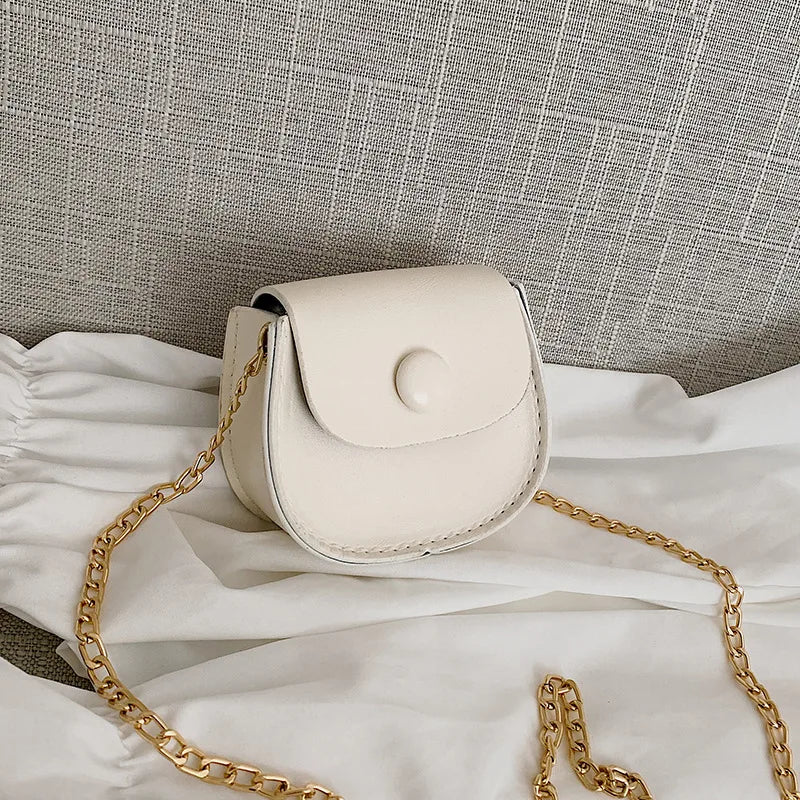 Girl Mini Saddle Bag Chain Small Shoulder Messenger Bag