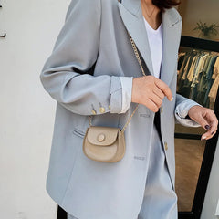 Girl Mini Saddle Bag Chain Small Shoulder Messenger Bag