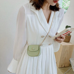 Girl Mini Saddle Bag Chain Small Shoulder Messenger Bag