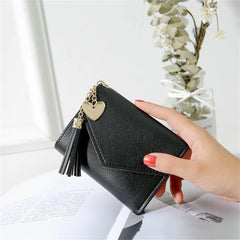 Lychee Pattern Women's Wallet with Heart Pendant