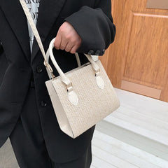 Spring/Summer Red Straw Small Square Bag