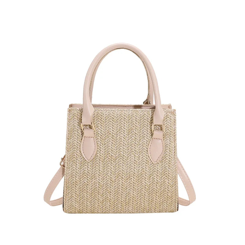 Spring/Summer Red Straw Small Square Bag