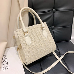 Spring/Summer Red Straw Small Square Bag