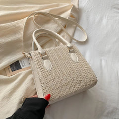 Spring/Summer Red Straw Small Square Bag
