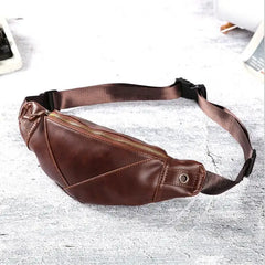 Spring Men's Waist Bag PU Retro Messenger Mobile Phone Bag