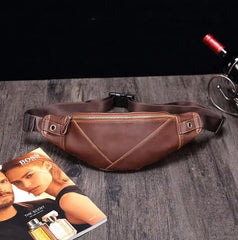 Spring Men's Waist Bag PU Retro Messenger Mobile Phone Bag