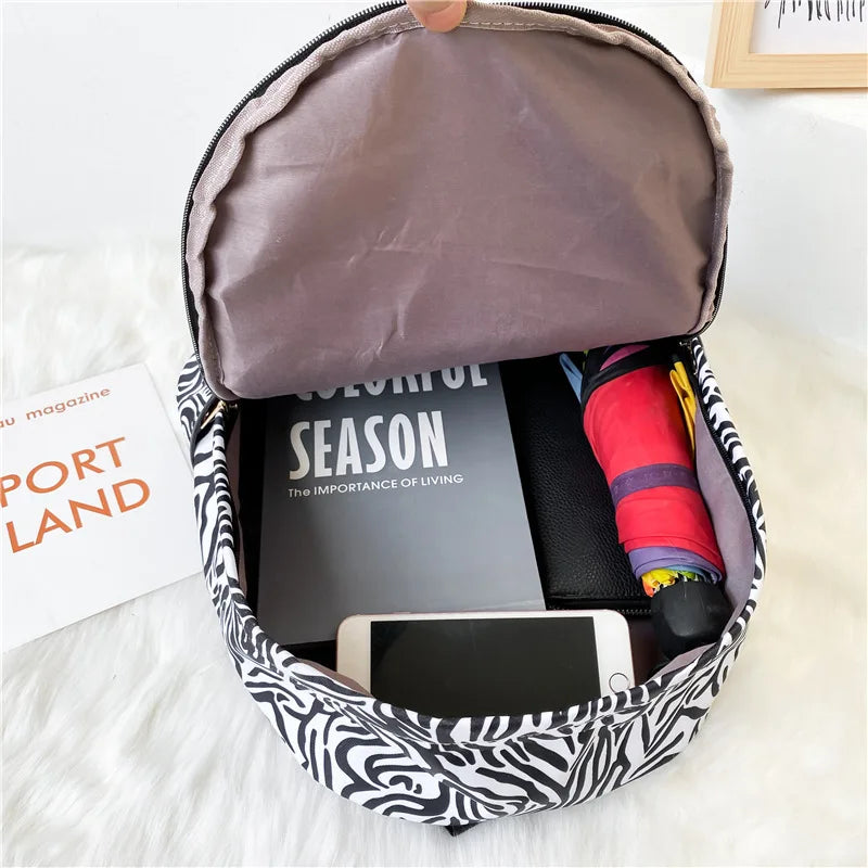 Cow Pattern Backpack Female Middle School Student Bag