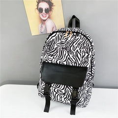 Cow Pattern Backpack Female Middle School Student Bag