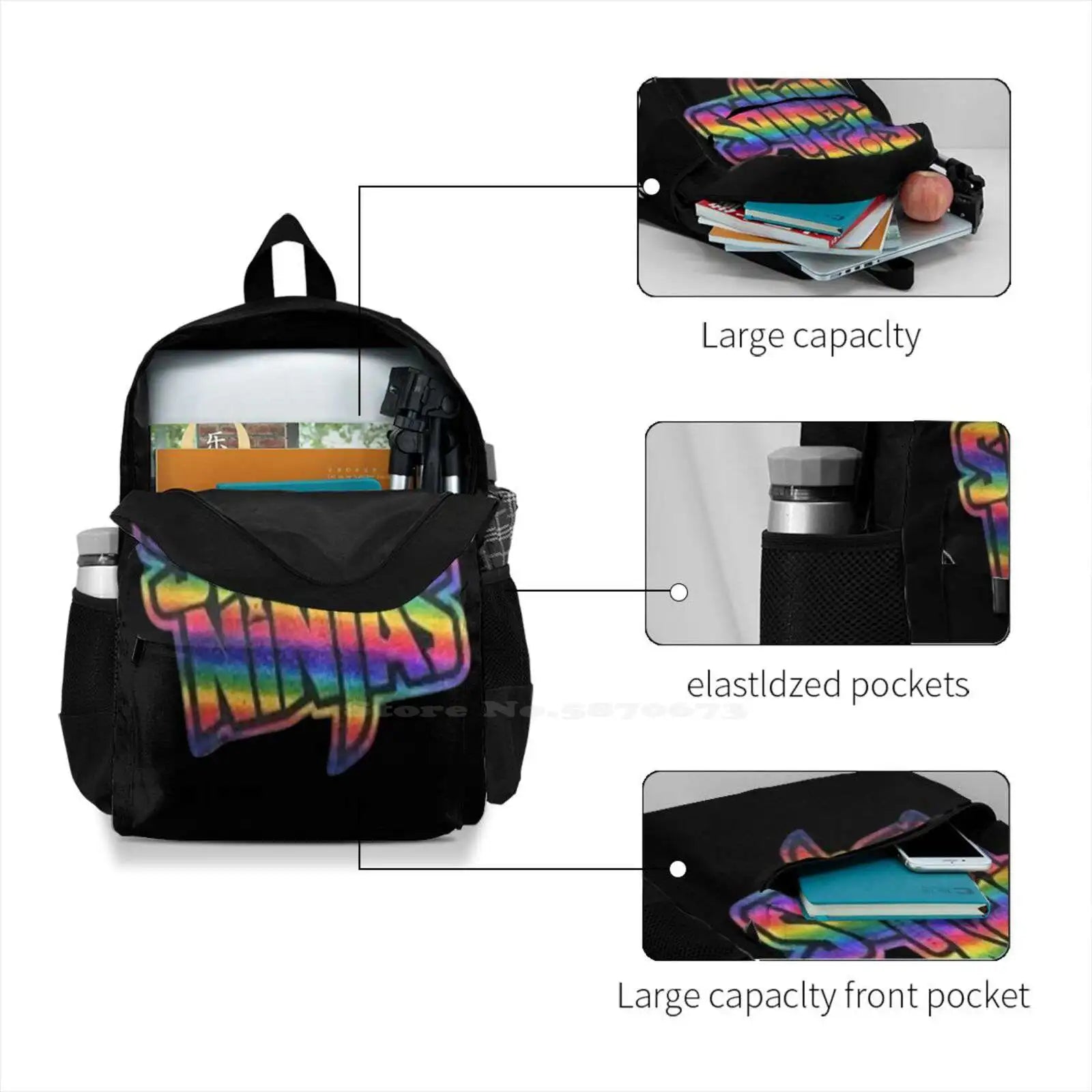 Spy S Foil Logo Bag Backpack For Men Women Girls Teenage