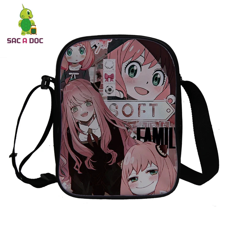 Spy X Family Anya Forger Print Shoulder Bag Femme Crossbody Tote Travel Bags