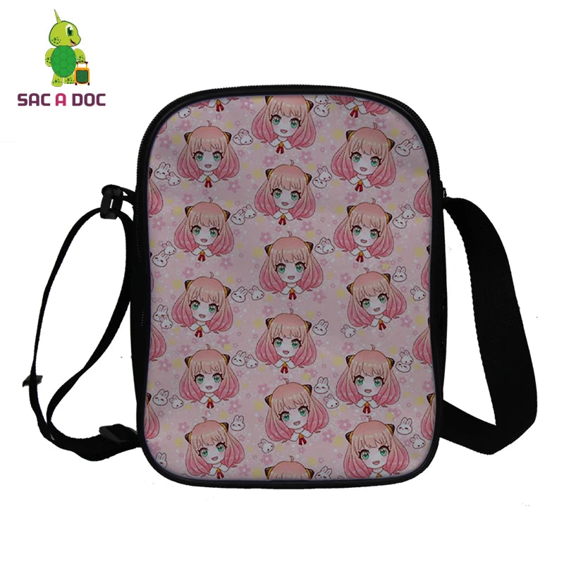 Spy X Family Anya Forger Print Shoulder Bag Femme Crossbody Tote Travel Bags