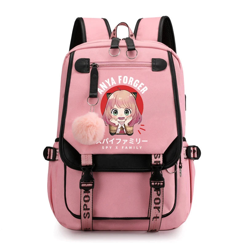 Spy x Family Anya Forger Backpack Cartoon School Bag Female Student Travel Bag