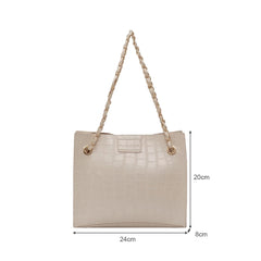 Square Bags Women Large Capacity Handbags PU Leather Stone Pattern Shoulder Mess