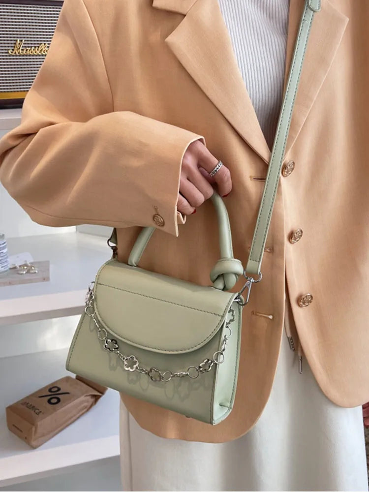 Square Casual Handbag Women's Crossbody Bags Pu Leather Chain Shoulder Bag