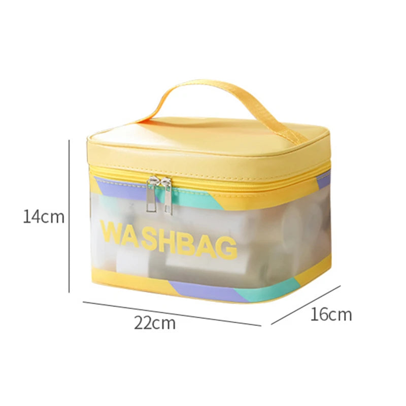 Square Clear Cosmetic Bag Portable Travel Female Toiletry Bags