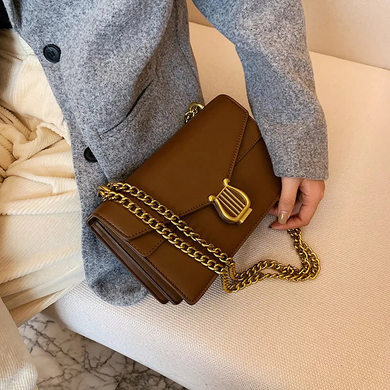 Square Crossbody Bag for Women Messenger Bags Sac A Main Solid Flap Bags Girl