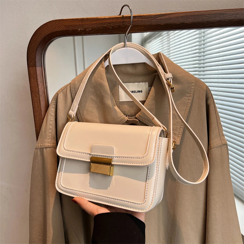 Square Crossbody Bag Small Shoulder Handbag Purse Brown