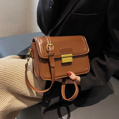 Square Crossbody Bag Small Shoulder Handbag Purse Brown