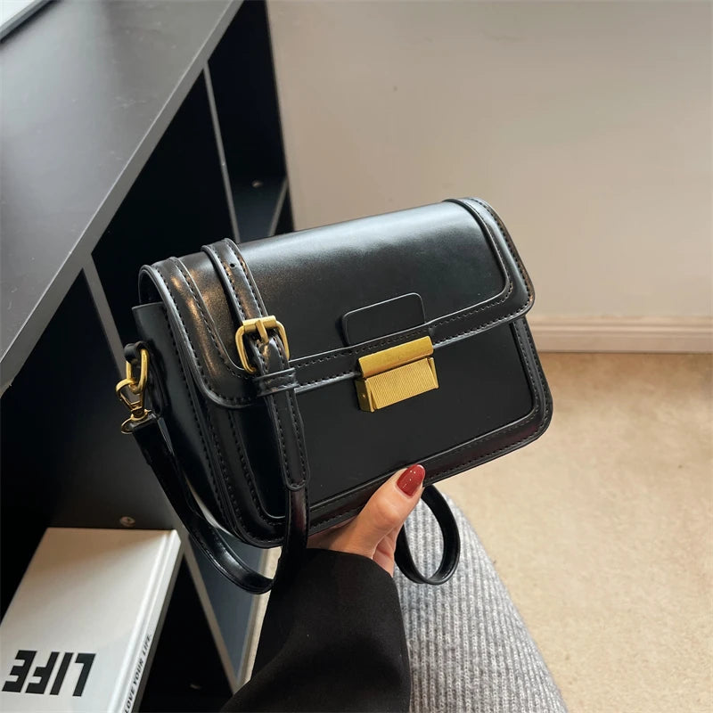 Square Crossbody Bag Small Shoulder Handbag Purse Brown