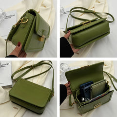 Square Crossbody Bag Small Shoulder Handbag Purse Brown