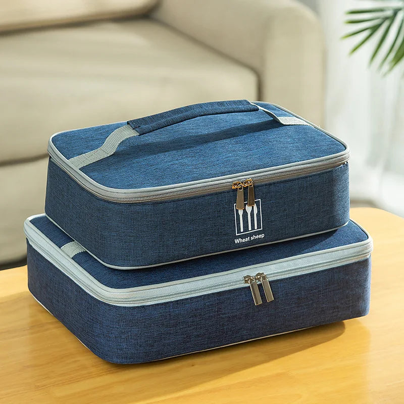 Square Thermal Lunch Bag Leak Proof Insulated Cooler Bento Box Bags