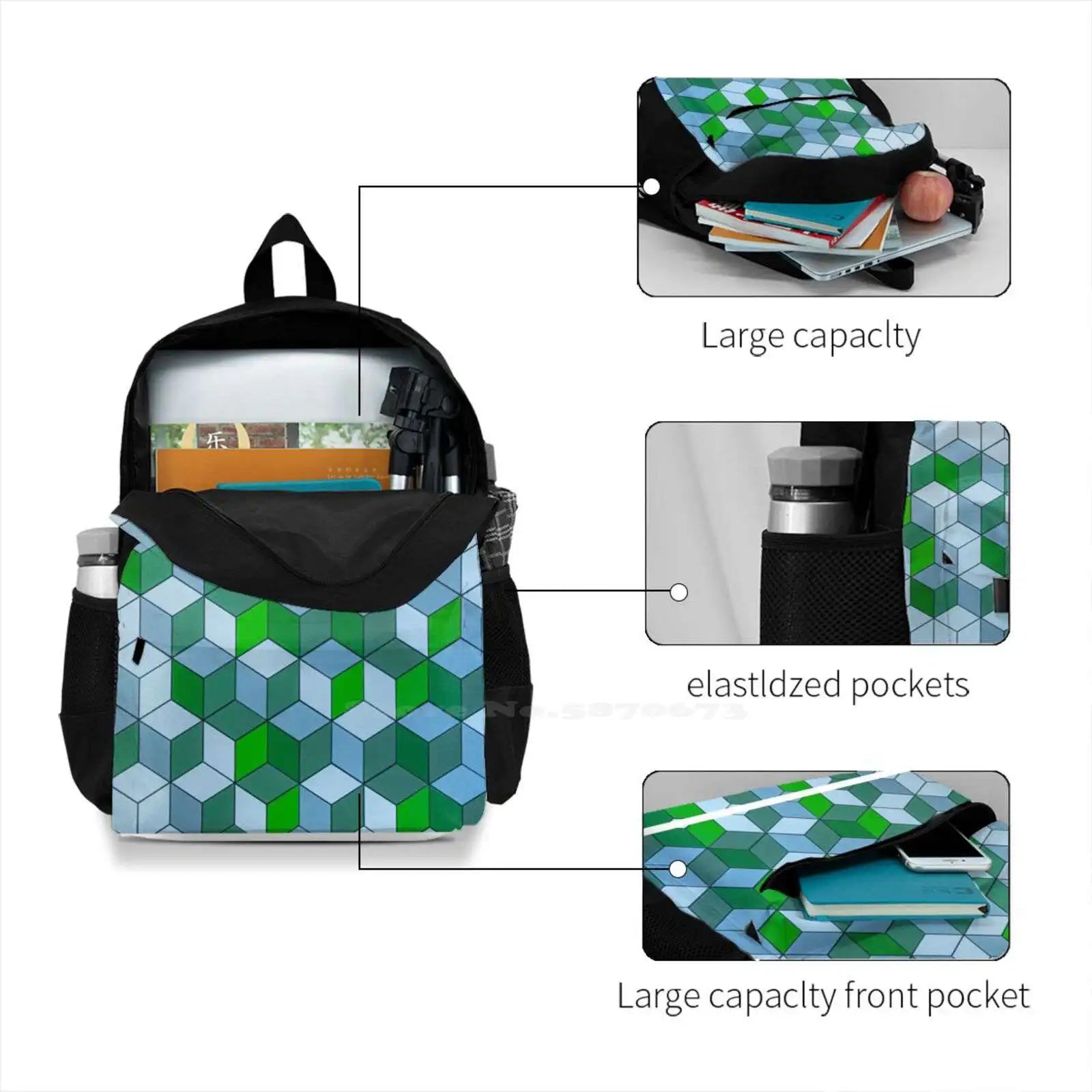 Geometric Abstract Modern Pattern Backpack