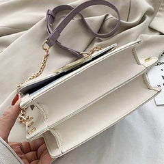 Square Shoulder Bags Women Panelled Patchwork PU Leather Office Lady