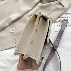 Square Shoulder Bags Women Panelled Patchwork PU Leather Office Lady