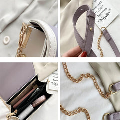 Square Shoulder Bags Women Panelled Patchwork PU Leather Office Lady