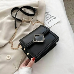 Square Shoulder Bags Women Panelled Patchwork PU Leather Office Lady
