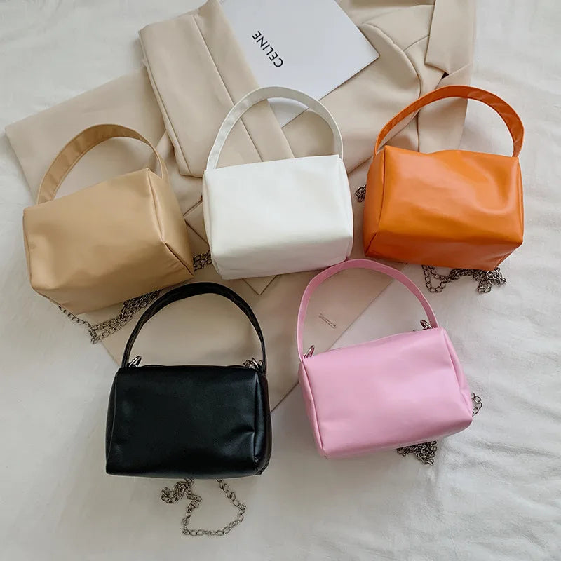 Soft Leather Small Handbags for Women Chain Shoulder Crossbody Bags