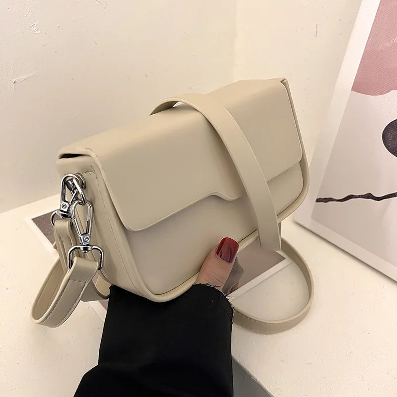 Square Shoulder Crossbody Bag with Wide Strap for Women