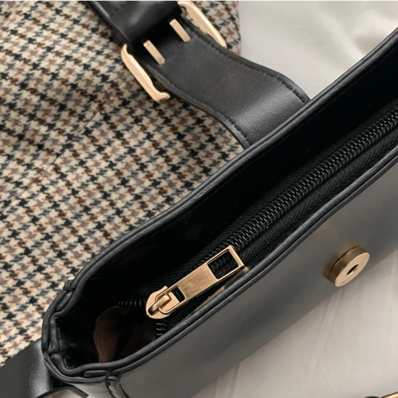 Square Vintage Shoulder Bags Women Zipper Mori Girls Office Ladies Waterproof