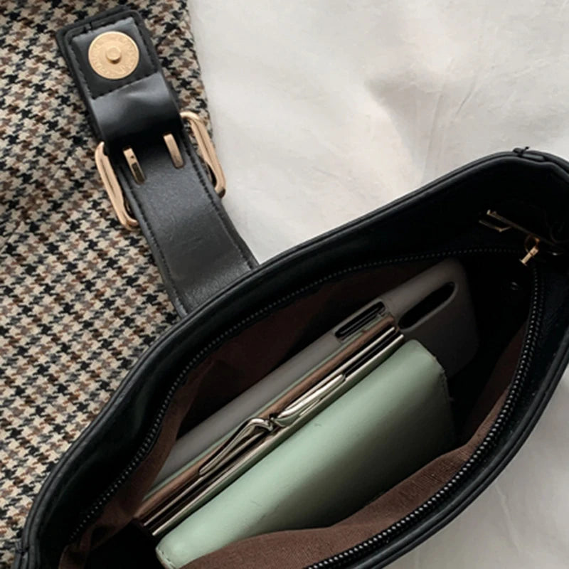 Square Vintage Shoulder Bags Women Zipper Mori Girls Office Ladies Waterproof