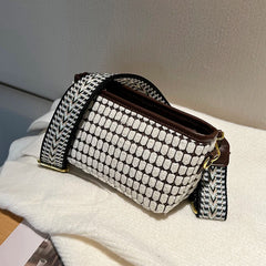 Square Leather Crossbody Bag for Women - Casual Tote Handbag