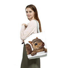 Squirrel Animal Graphic Shoulder Bag Puppy Face Funny Pet Tote