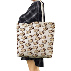 Squirrel Tote Bags Animal Puppy Face Printing Handbags For Women