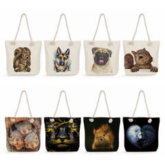 Squirrel Tote Bags High Capacity Animal Shopping Handbags