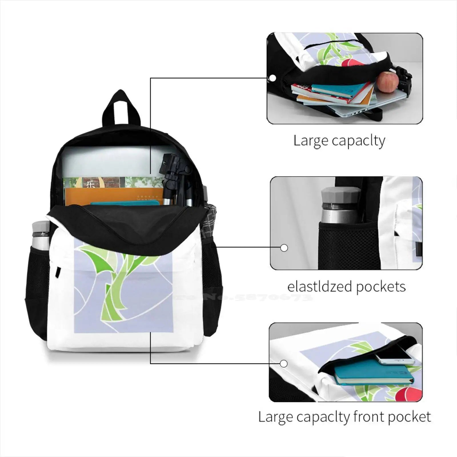 Stain Glass Rose Laptop Bagpack Beauty Beast Themed