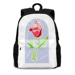 Stain Glass Rose Laptop Bagpack Beauty Beast Themed